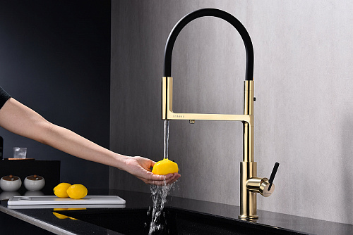 Смеситель для кухни Paulmark TORNADO светлое золото To213402-LG Смеситель для кухни Paulmark TORNADO светлое золото To213402-LG