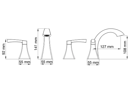 Смеситель для раковины Wonzon & Woghand на 3 отверстия, брашированное золото (WW-88083095-BG) Смеситель для раковины Wonzon & Woghand на 3 отверстия, брашированное золото (WW-88083095-BG)