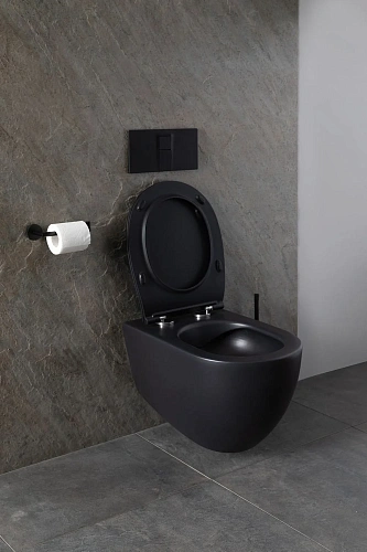 Унитаз подвесной Allen Brau Reality 4.32006.31 с крышкой, черный матовый Унитаз подвесной Allen Brau Reality 4.32006.31 с крышкой, черный матовый