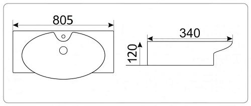 Раковина CeramaLux STR4282B накладная/подвесная, белый Раковина CeramaLux STR4282B накладная/подвесная, белый