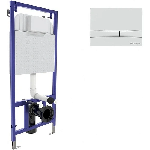 Инсталляция для унитаза BERGES NOVUM с кнопкой смыва, F1 белая 040250 Инсталляция для унитаза BERGES NOVUM с кнопкой смыва, F1 белая 040250