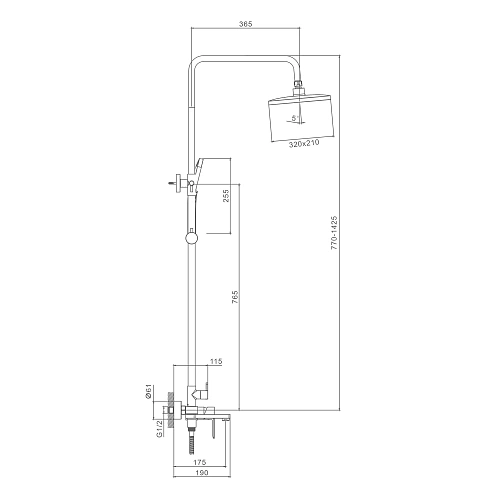 Душевая система Splenka S06.24.06, черный Душевая система Splenka S06.24.06, черный