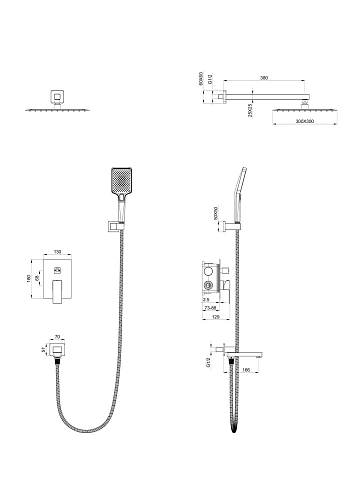 Душевая система Wonzon & Woghand встраиваемая, хром (WW-88939016-CR) Душевая система Wonzon & Woghand встраиваемая, хром (WW-88939016-CR)