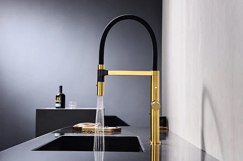 Смеситель для кухни Paulmark Leader брашированное золото Le214101-BG Смеситель для кухни Paulmark Leader брашированное золото Le214101-BG