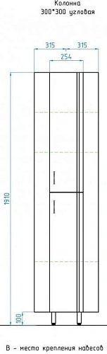 Шкаф-пенал Style Line Веер Угловая 30x30 ЛС-00000113 Шкаф-пенал Style Line Веер Угловая 30x30 ЛС-00000113