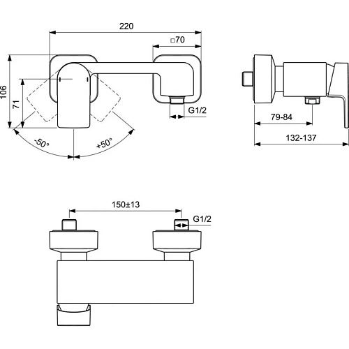 Смеситель для душа Ideal Standard EDGE A7120AA Смеситель для душа Ideal Standard EDGE A7120AA