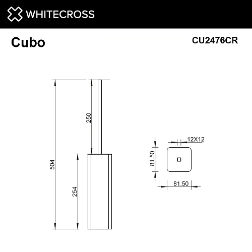 Ершик для унитаза WHITECROSS Cubo CU2476CR хром Ершик для унитаза WHITECROSS Cubo CU2476CR хром