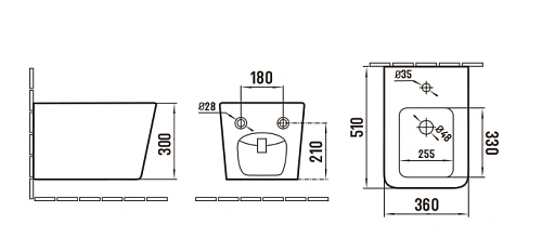 Биде подвесное CeramaLux NS5370 -18 черный Биде подвесное CeramaLux NS5370 -18 черный