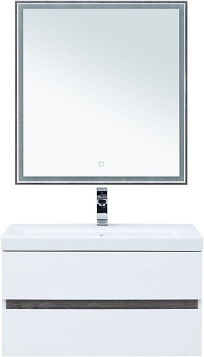 Тумба под раковину Aquanet Беркли 80 белый/дуб рошелье 00254290 Тумба под раковину Aquanet Беркли 80 белый/дуб рошелье 00254290