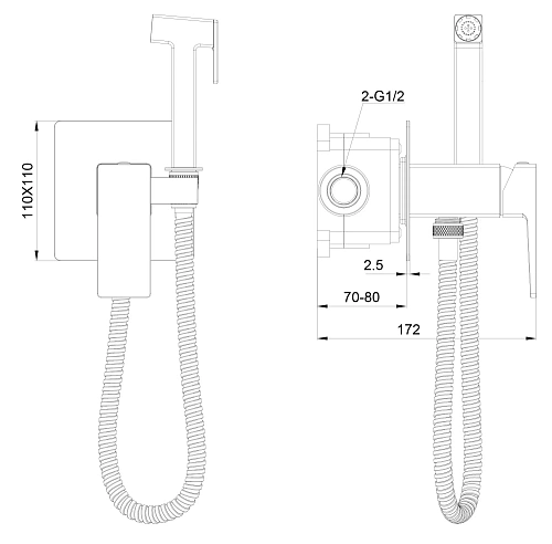 Гигиенический душ Wonzon & Woghand CUBE 2.0 темный графит (WW-88829068-BGM) Гигиенический душ Wonzon & Woghand CUBE 2.0 темный графит (WW-88829068-BGM)