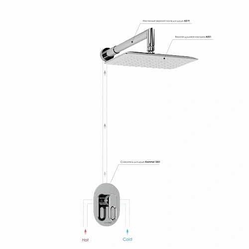Душевая система WasserKRAFT A12831 встраиваемая хром Душевая система WasserKRAFT A12831 встраиваемая хром