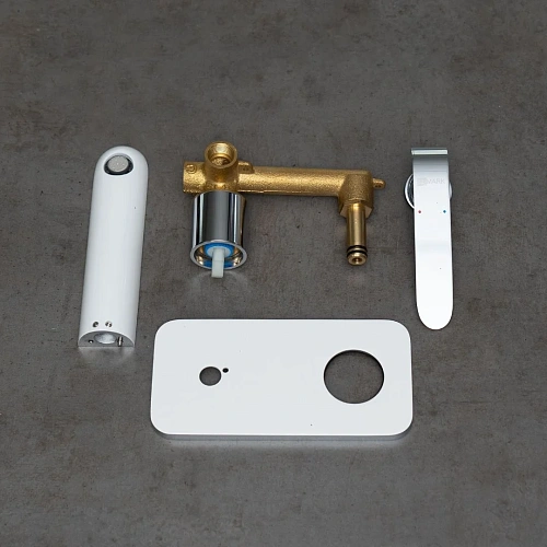 Смеситель для раковины Lemark Melange LM4926CW встраиваемый, хром/белый Смеситель для раковины Lemark Melange LM4926CW встраиваемый, хром/белый