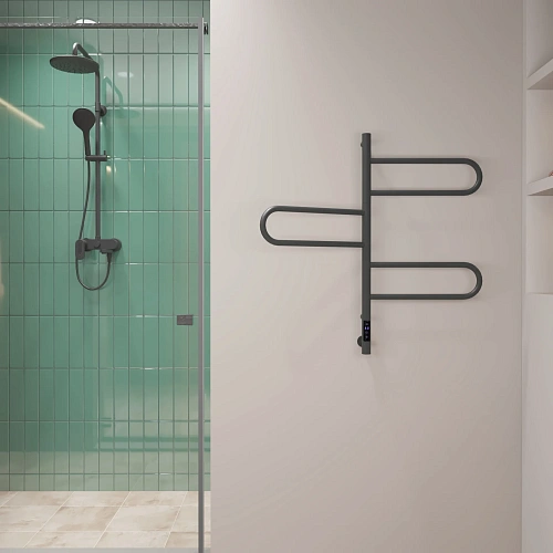 Полотенцесушитель электрический Vincea VTD-1R2CGE 44х80, графит, таймер Полотенцесушитель электрический Vincea VTD-1R2CGE 44х80, графит, таймер