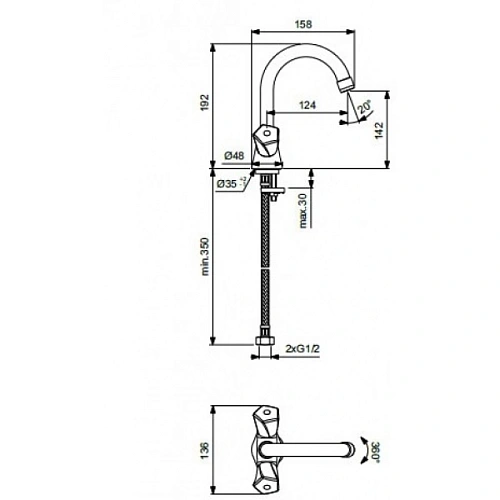 Смеситель для раковины Vidima Life BA358AA, хром Смеситель для раковины Vidima Life BA358AA, хром