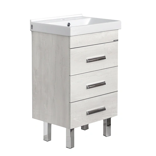 Тумба с раковиной Comforty Никосия-50Н 00-00017092 дуб белый раковина Fest 50 F01 Тумба с раковиной Comforty Никосия-50Н 00-00017092 дуб белый раковина Fest 50 F01