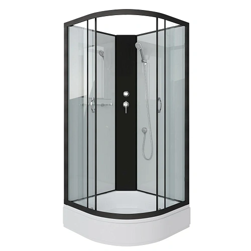 Душевая кабина Niagara Classic NG-6702-14BK (1000х1000х2000) средний поддон (26см) стекло прозрачное черные профиля 67021414BK Душевая кабина Niagara Classic NG-6702-14BK (1000х1000х2000) средний поддон (26см) стекло прозрачное черные профиля 67021414BK