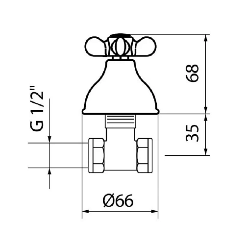 Вентиль запорный Webert Ottocento OT690101065 Вентиль запорный Webert Ottocento OT690101065