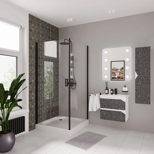 Душевой уголок Niagara Nova NG-6803-08 BLACK (90x90x195) квадратная, двери распашные, 68030811BLACK Душевой уголок Niagara Nova NG-6803-08 BLACK (90x90x195) квадратная, двери распашные, 68030811BLACK