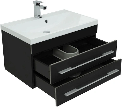 Тумба под раковину Aquanet Верона 75 New черный матовый 00272427 Тумба под раковину Aquanet Верона 75 New черный матовый 00272427