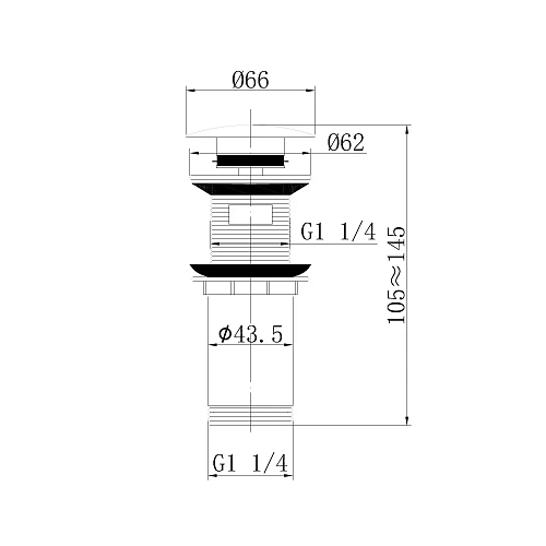 Донный клапан ABBER AF0010SP с переливом, клик-клак, сатин Донный клапан ABBER AF0010SP с переливом, клик-клак, сатин
