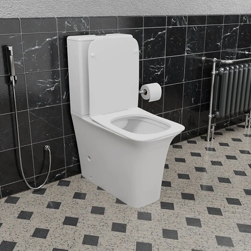 Унитаз напольный CeramaLux 1222A белый с крышкой микролифт Унитаз напольный CeramaLux 1222A белый с крышкой микролифт