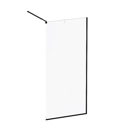 Душевая перегородка AM.PM Func W84WI-90-F1-BTE 90x200, стекло прозрачное 8 мм с покрытием, профиль черный Душевая перегородка AM.PM Func W84WI-90-F1-BTE 90x200, стекло прозрачное 8 мм с покрытием, профиль черный