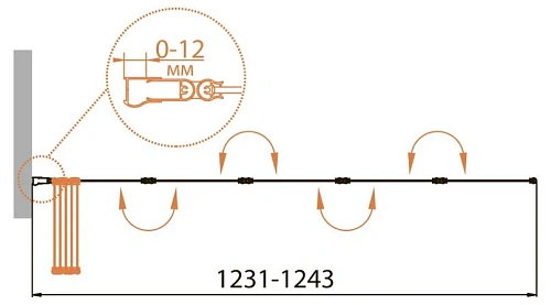 Шторка на ванну CEZARES RELAX-V-5-120/140-P-Bi-L 120 см стекло рифленое, профиль белый Шторка на ванну CEZARES RELAX-V-5-120/140-P-Bi-L 120 см стекло рифленое, профиль белый