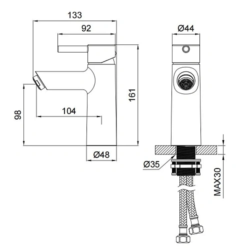 Смеситель для раковины Wonzon & Woghand SOLO хром (WW-139032-CR) Смеситель для раковины Wonzon & Woghand SOLO хром (WW-139032-CR)