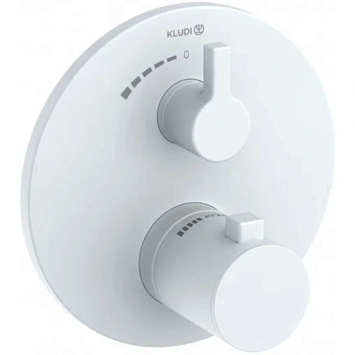 Смеситель для душа Kludi NOVA FONTE Puristic 208855315 термостатический, белый матовый Смеситель для душа Kludi NOVA FONTE Puristic 208855315 термостатический, белый матовый