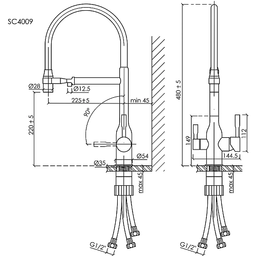 Смеситель для кухни Sancos Garda SC4009MB под фильтр, черный матовый Смеситель для кухни Sancos Garda SC4009MB под фильтр, черный матовый