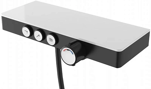 Душевая система BERGES MORANS 075004 с изливом и термостатом, черный матовый Душевая система BERGES MORANS 075004 с изливом и термостатом, черный матовый