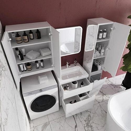 Тумба под раковину Style Line Марелла 60 Люкс антискрейтч белый глянец, PLUS напольная СС-00002396 Тумба под раковину Style Line Марелла 60 Люкс антискрейтч белый глянец, PLUS напольная СС-00002396