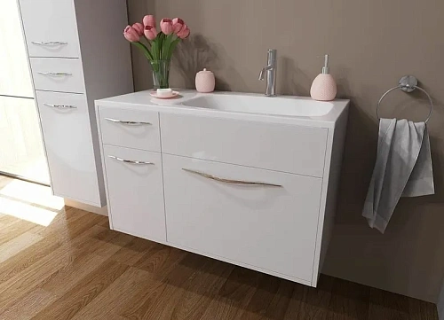 Тумба с раковиной Эстет Barcelona ФР-00003594 900х450 правая, подвесная 2 ящика 1 дверь Тумба с раковиной Эстет Barcelona ФР-00003594 900х450 правая, подвесная 2 ящика 1 дверь