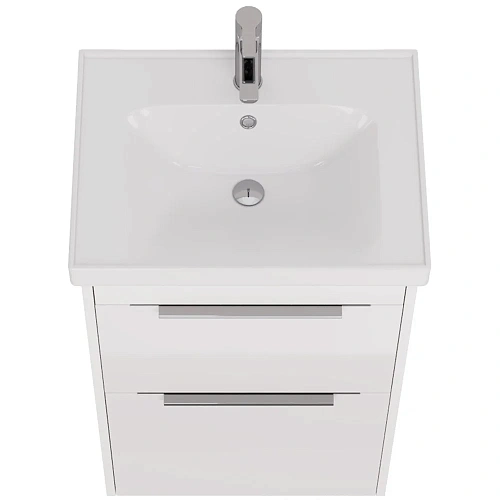 Тумба под раковину DREJA PRIME, 60 см, подвесная/напольная, 2 ящика, белый глянец 99.9300 Тумба под раковину DREJA PRIME, 60 см, подвесная/напольная, 2 ящика, белый глянец 99.9300