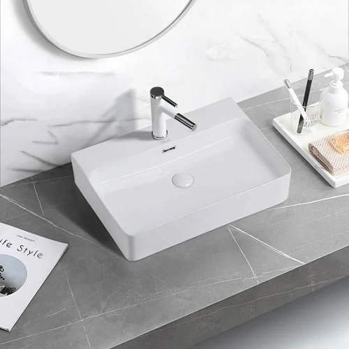 Раковина ABBER Rechteck AC2201 накладная, белая Раковина ABBER Rechteck AC2201 накладная, белая