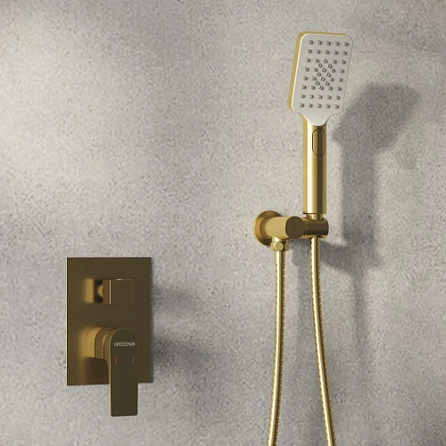 Душевая система GROSSMAN Classic 501.K35.04.320 скрытого монтажа золото сатиновый Душевая система GROSSMAN Classic 501.K35.04.320 скрытого монтажа золото сатиновый