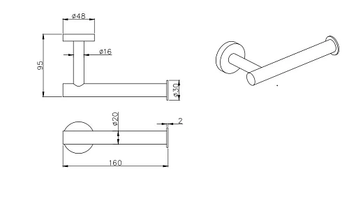 Держатель туалетной бумаги Aquatek ВЕГА AQ4008BGM оружейная сталь Держатель туалетной бумаги Aquatek ВЕГА AQ4008BGM оружейная сталь