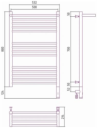 Полотенцесушитель электрический Сунержа Богема с полкой 3.0 800х500 / МЭМ правый 032-5807-8050 Матов Полотенцесушитель электрический Сунержа Богема с полкой 3.0 800х500 / МЭМ правый 032-5807-8050 Матов