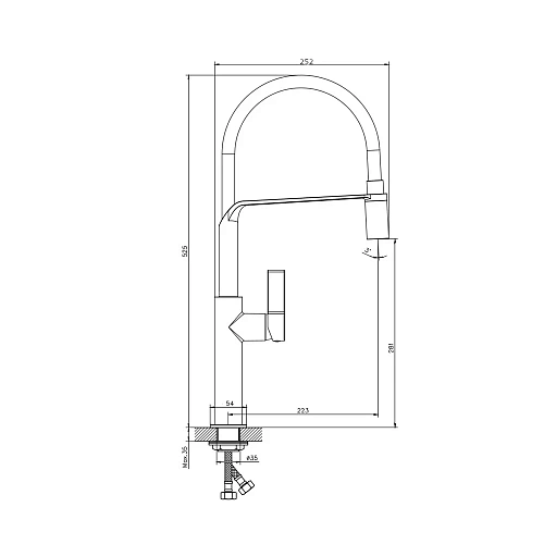 Смеситель для кухни RUSH (MS9035-35Black) с гибким изливом Смеситель для кухни RUSH (MS9035-35Black) с гибким изливом
