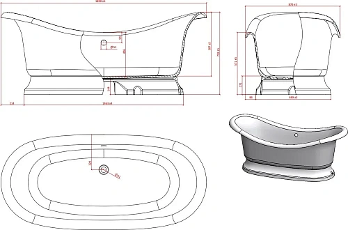 Ванна из искусственного камня Astra-Form Мальборо цвет RAL 01020022 Ванна из искусственного камня Astra-Form Мальборо цвет RAL 01020022