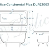 Ванна чугунная Delice Continental PLUS 150х70 DLR230633R с отверстиями под ручки Ванна чугунная Delice Continental PLUS 150х70 DLR230633R с отверстиями под ручки