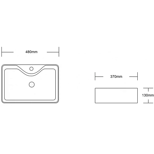 Раковина Ceruttispa CR7051 480х370х130 накладная, белая, прямоугольная Раковина Ceruttispa CR7051 480х370х130 накладная, белая, прямоугольная
