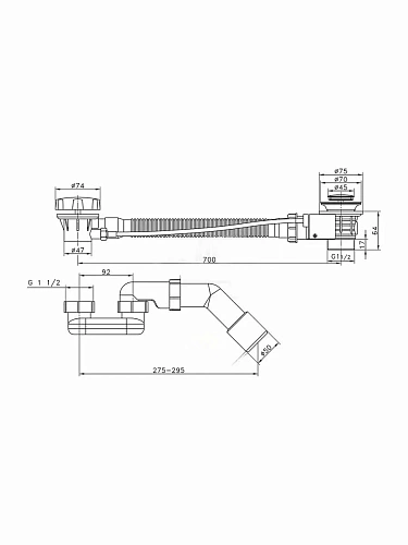 Слив-перелив Raglo R600.30.33 полуавтоматический, латунь/пластик, матовая медь Слив-перелив Raglo R600.30.33 полуавтоматический, латунь/пластик, матовая медь
