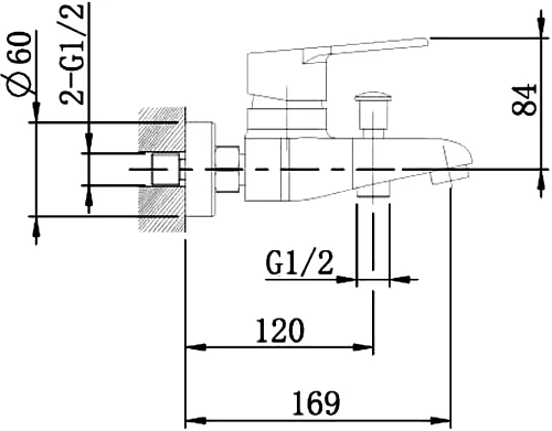 Смеситель для ванны STWORKI Гётеборг GE-02cr 550626 Смеситель для ванны STWORKI Гётеборг GE-02cr 550626