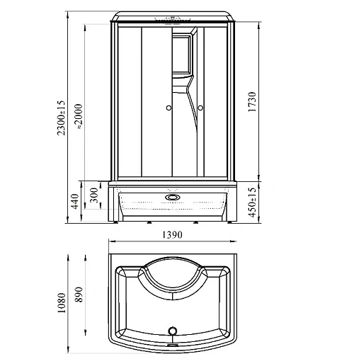 Душевая кабина Radomir Диана 108х139 1-05-1-0-0-0611 высокий поддон с каркасом, слив-перелив, профиль белый Душевая кабина Radomir Диана 108х139 1-05-1-0-0-0611 высокий поддон с каркасом, слив-перелив, профиль белый