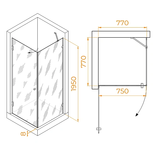 Душевой уголок RGW HO-034 800x800 мм 35063488-11 хром Easy Clean Душевой уголок RGW HO-034 800x800 мм 35063488-11 хром Easy Clean
