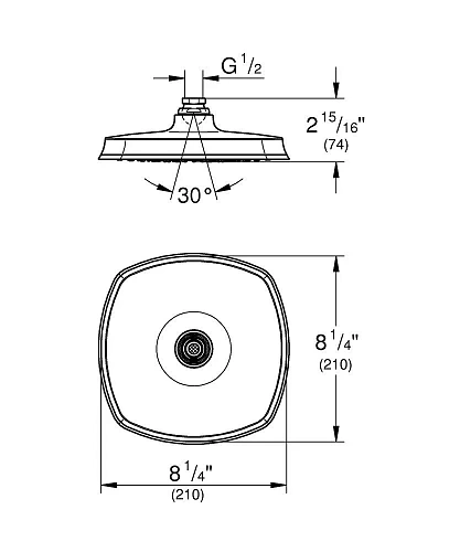 Верхний душ GROHE Rainshower Grandera 210, хром (26473000) Верхний душ GROHE Rainshower Grandera 210, хром (26473000)
