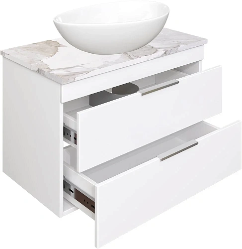 Тумба с раковиной STWORKI Копенгаген Копенгаген 80 белая, со столешницей Stone Life 80 и сифоном Neo 582089 Тумба с раковиной STWORKI Копенгаген Копенгаген 80 белая, со столешницей Stone Life 80 и сифоном Neo 582089