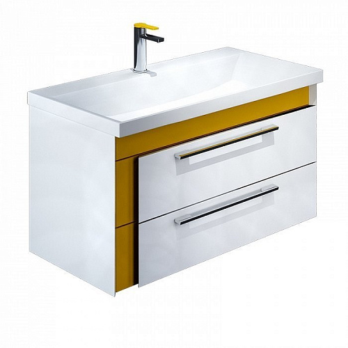 Тумба с раковиной IDDIS Color Plus 90 подвесная белая/горчичная (COL90Y0i95K) Тумба с раковиной IDDIS Color Plus 90 подвесная белая/горчичная (COL90Y0i95K)