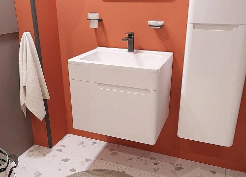 Тумба с раковиной Эстет Kare Luxe ФР-00007077 600х450 подвесная 1 ящик Тумба с раковиной Эстет Kare Luxe ФР-00007077 600х450 подвесная 1 ящик